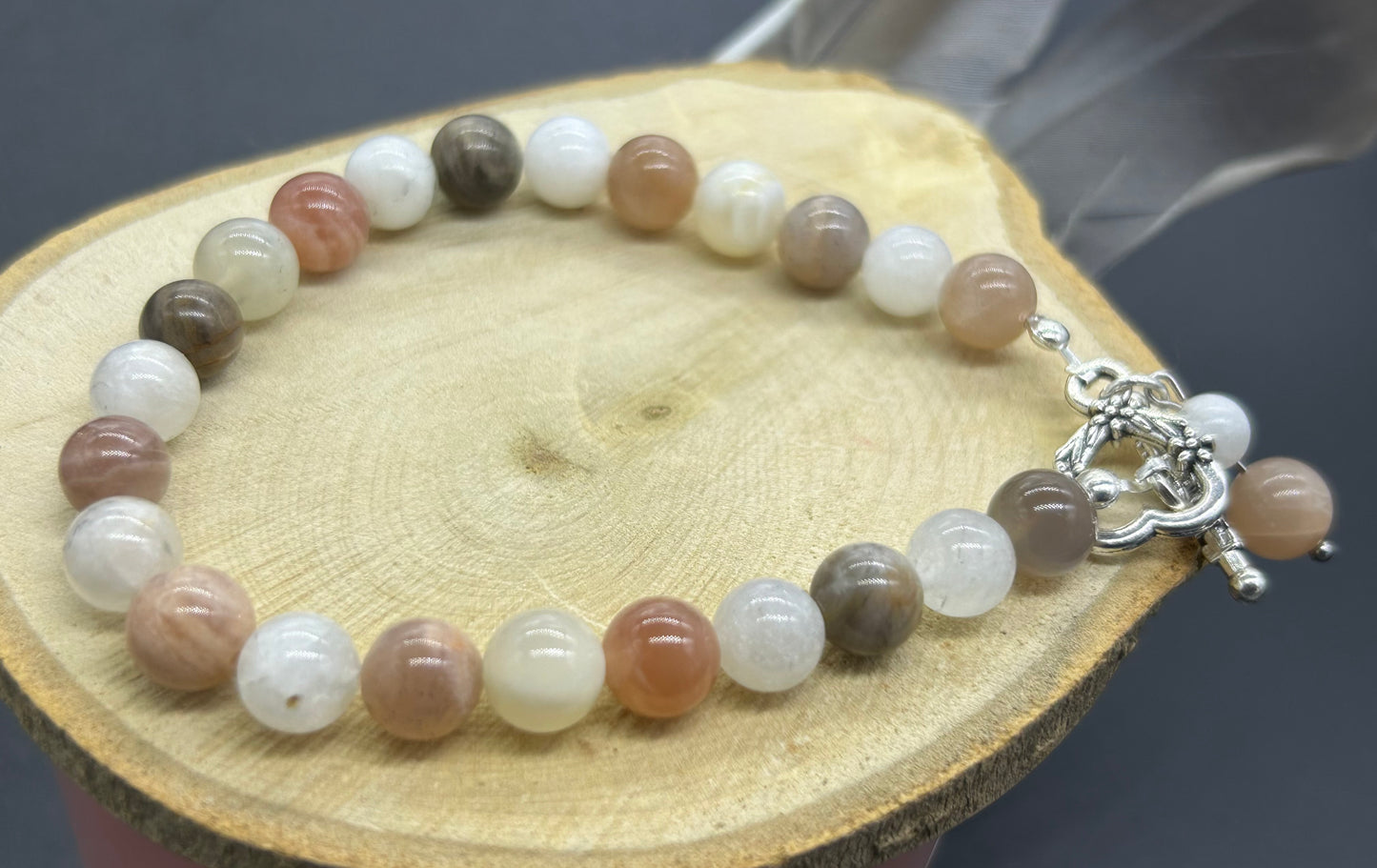 Bracelet Pierre de lune fermoir en T