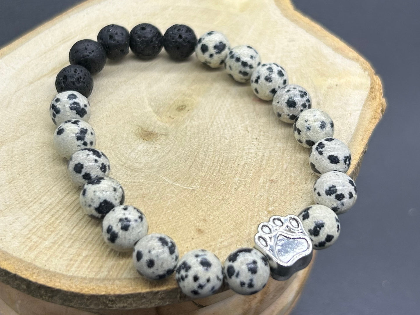 Bracelet diffuseur Jaspe Dalmatien + HE au choix