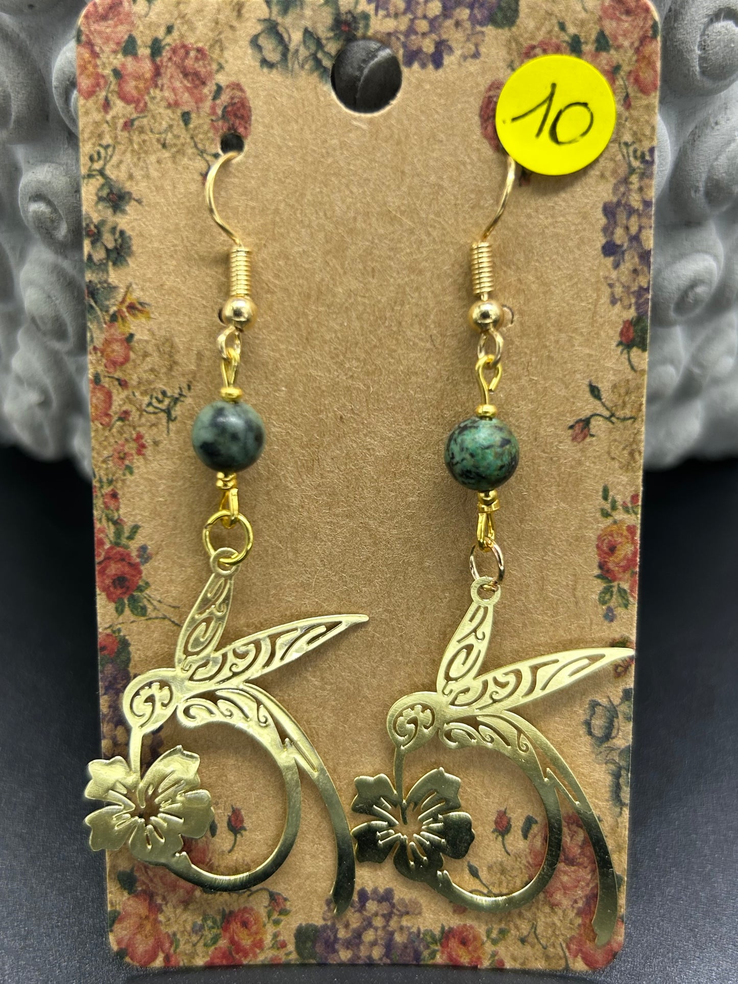 Boucles d’oreilles Colibri Turquoise africaine
