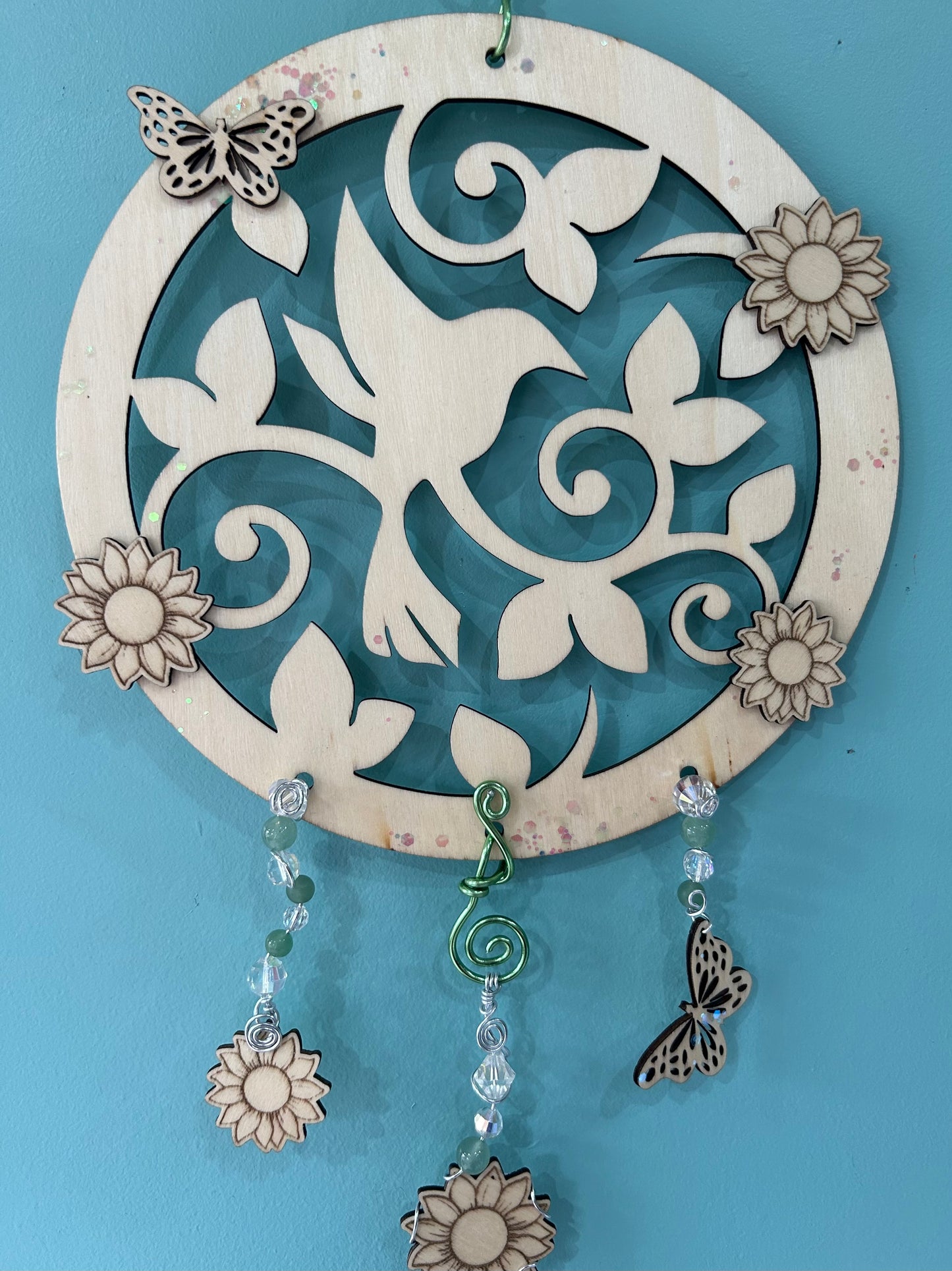 Attrape soleil colibri Aventurine et Cristal Feng Shui