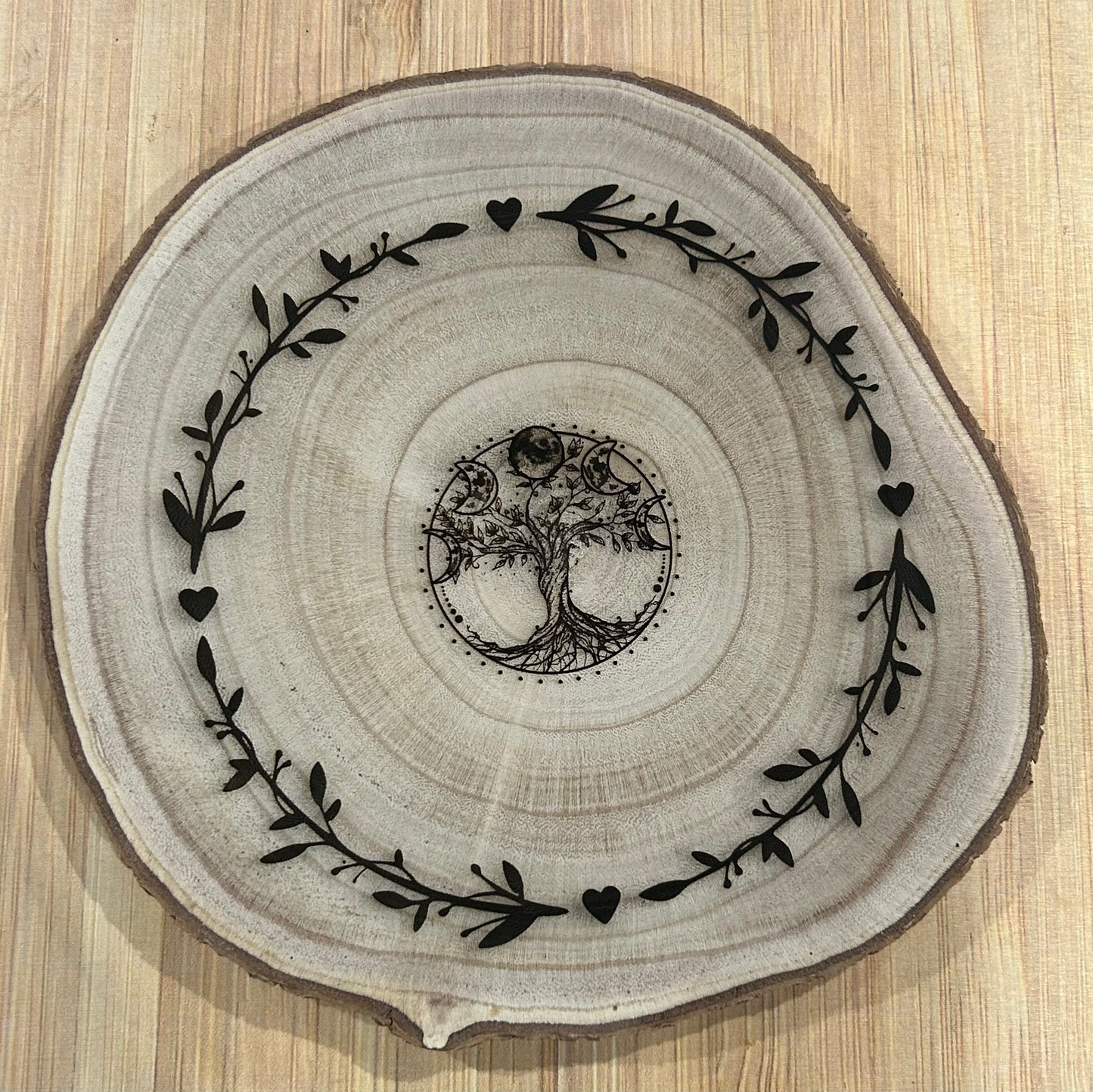 Rondin arbre de vie triple lune