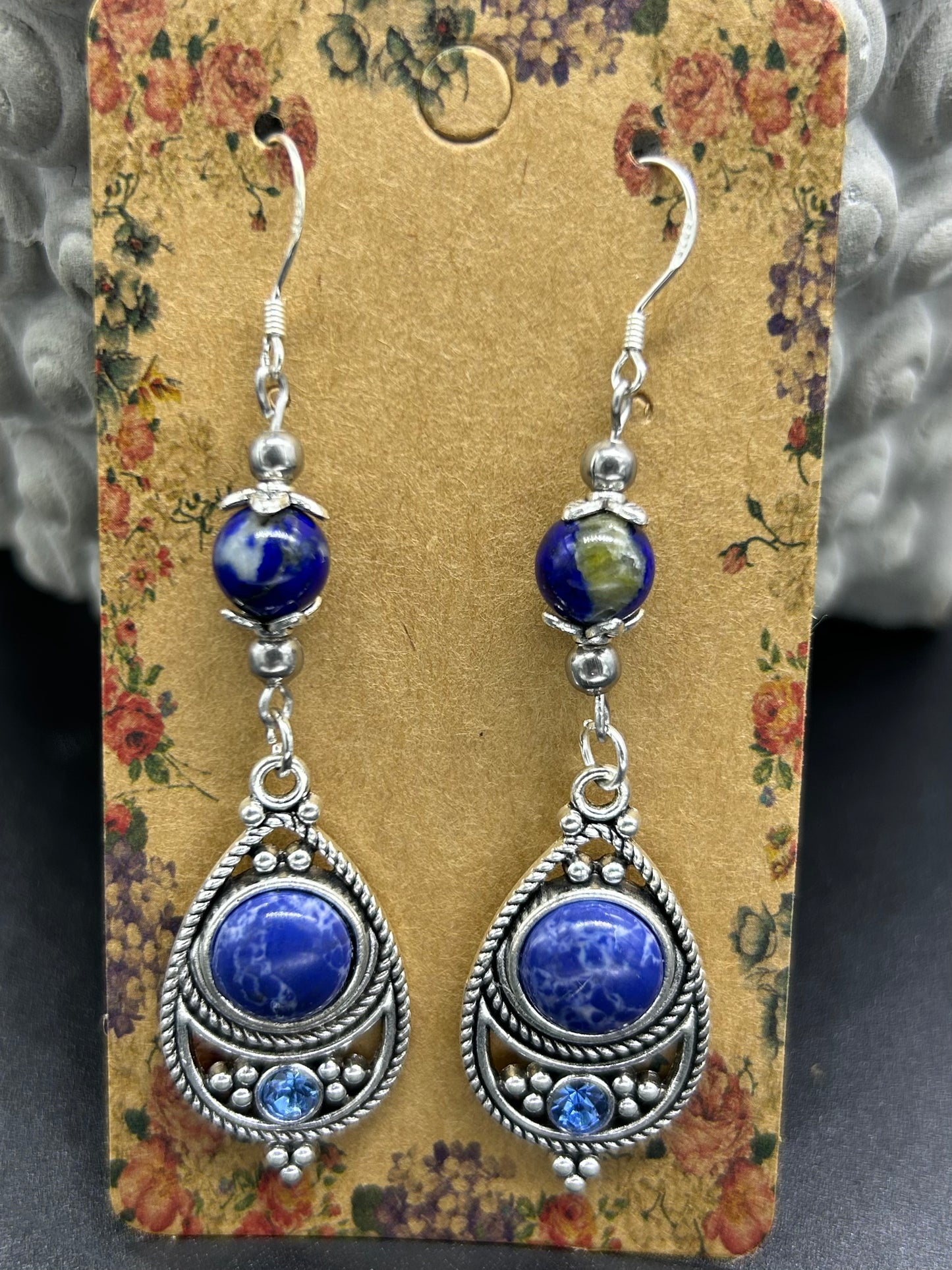 Boucles d’oreilles bohème Lapis Lazuli