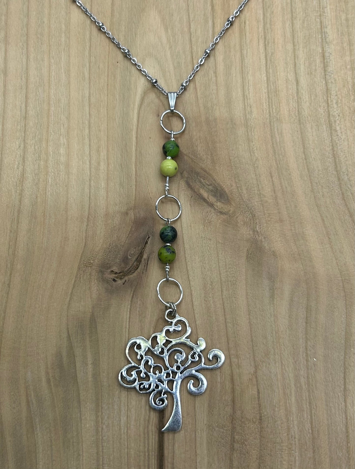 Collier arbre de vie Chrysoprase