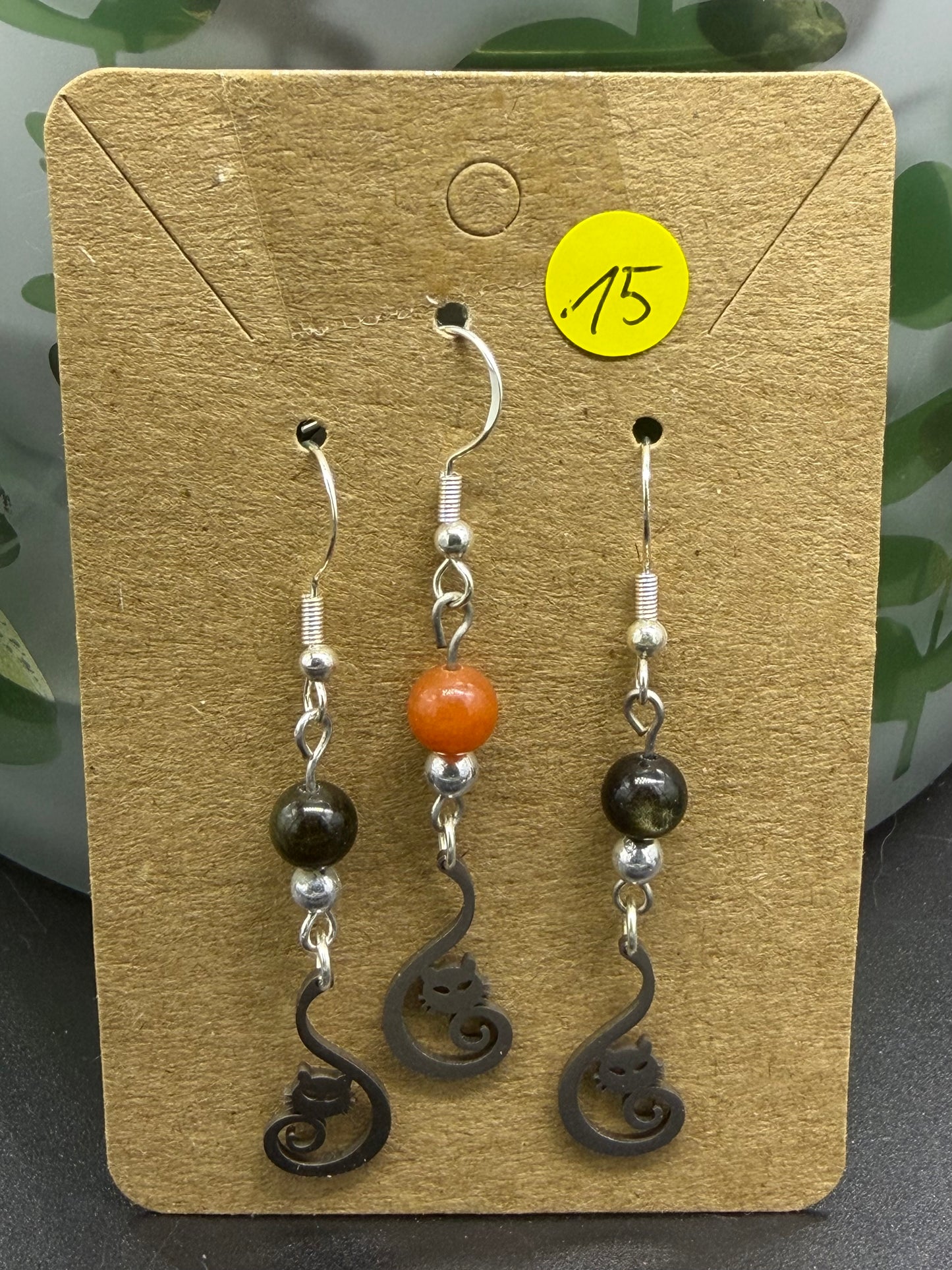 Boucles d’oreilles chats trio