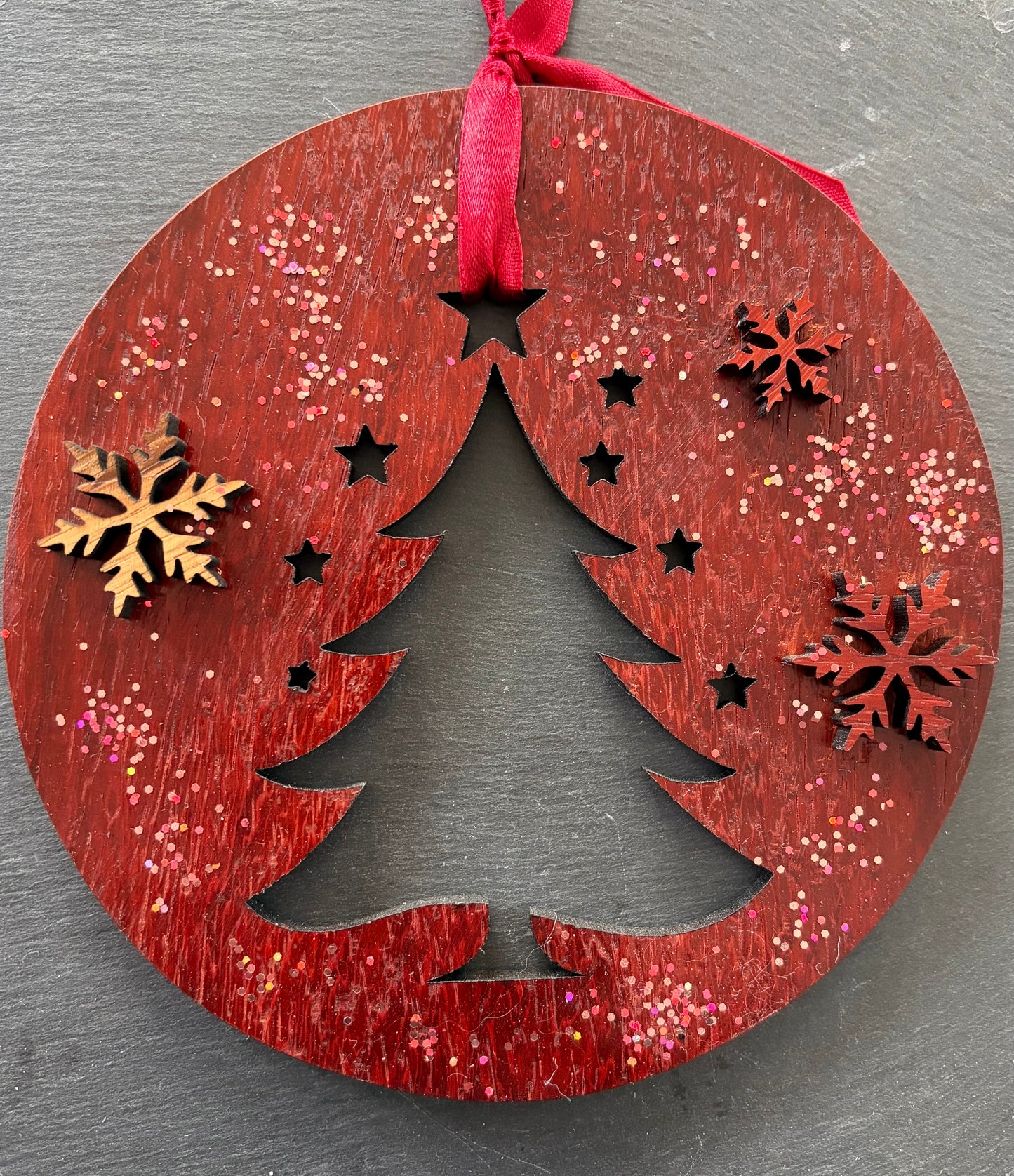 Boule de Noël « Sapin de Noël » en Padouk