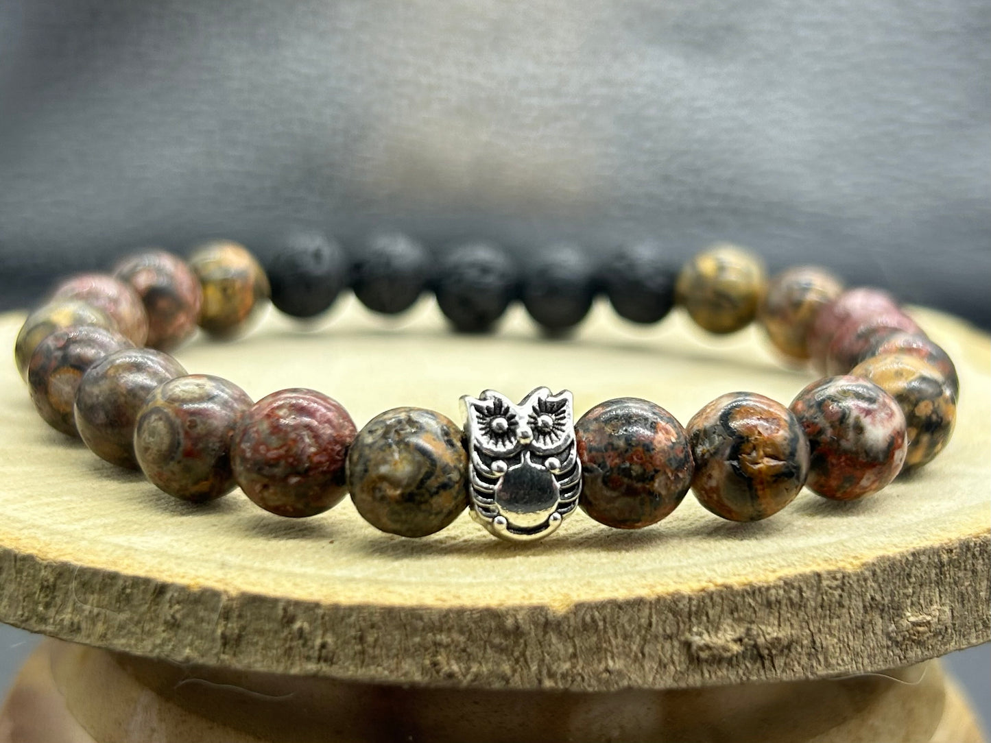 Bracelet diffuseur Jaspe Orbiculaire + HE au choix