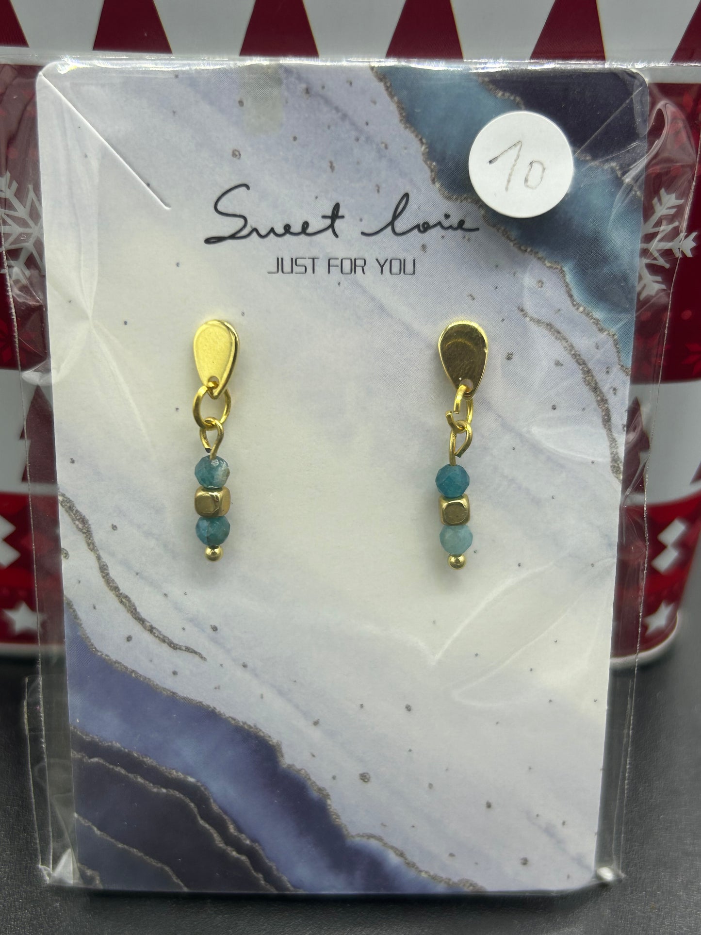 Boucles d’oreilles mini Apatite bleue