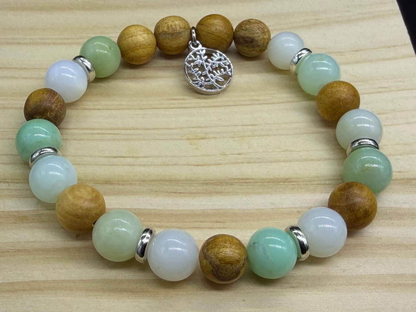 Bracelet bois sacré Palo Santo Chrysoprase