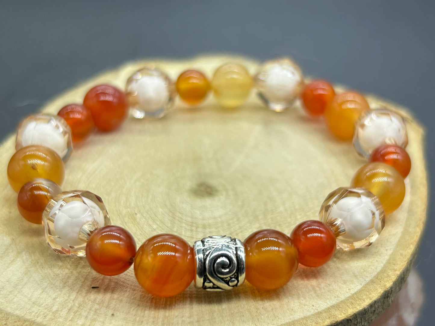 Bracelet Cornaline et perles fantaisie