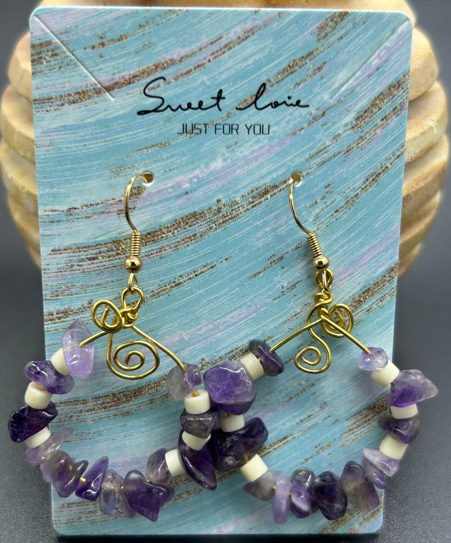 Boucles d’oreilles créole Améthyste