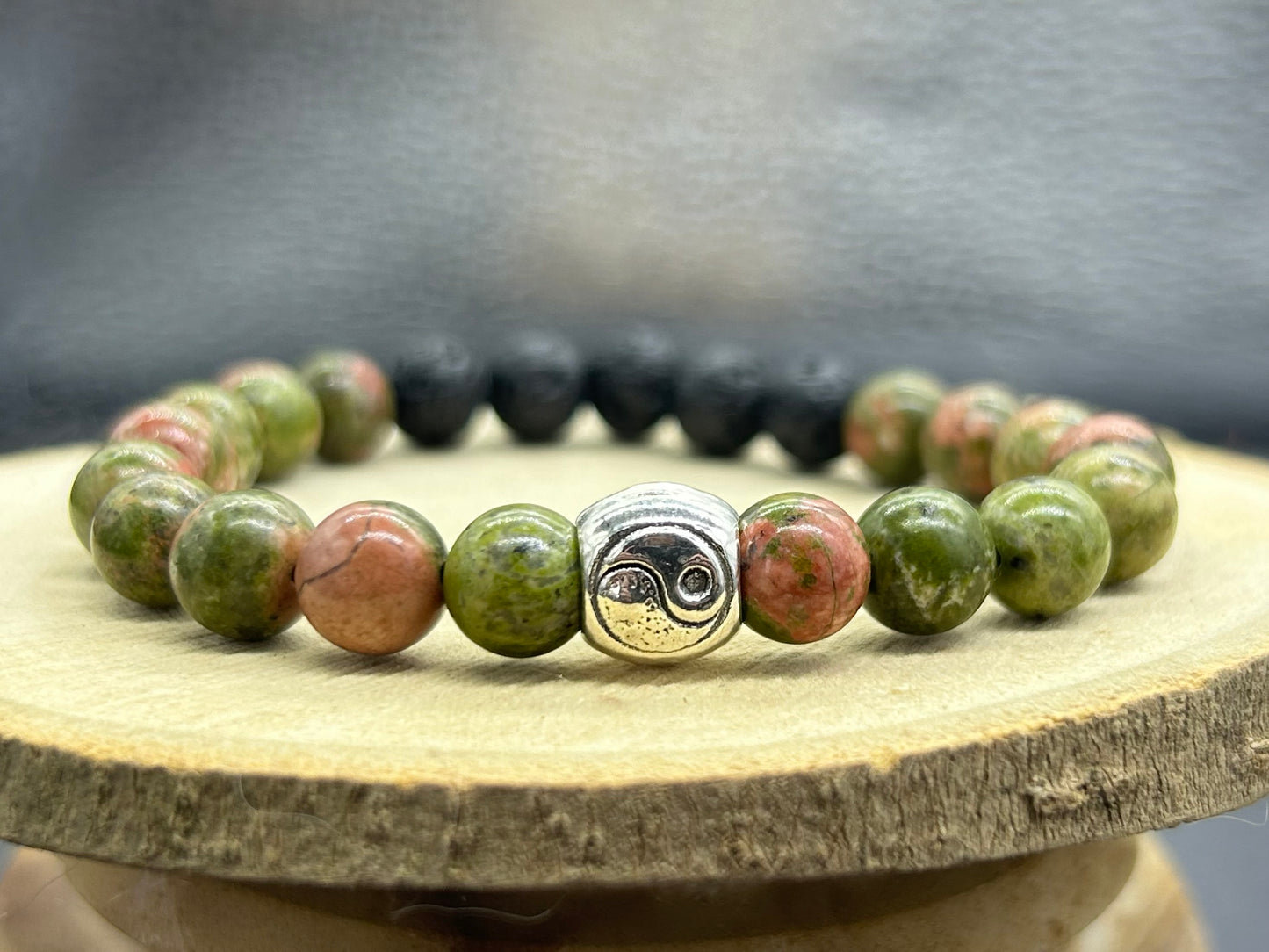 Bracelet diffuseur Epidote Unakite + HE au choix