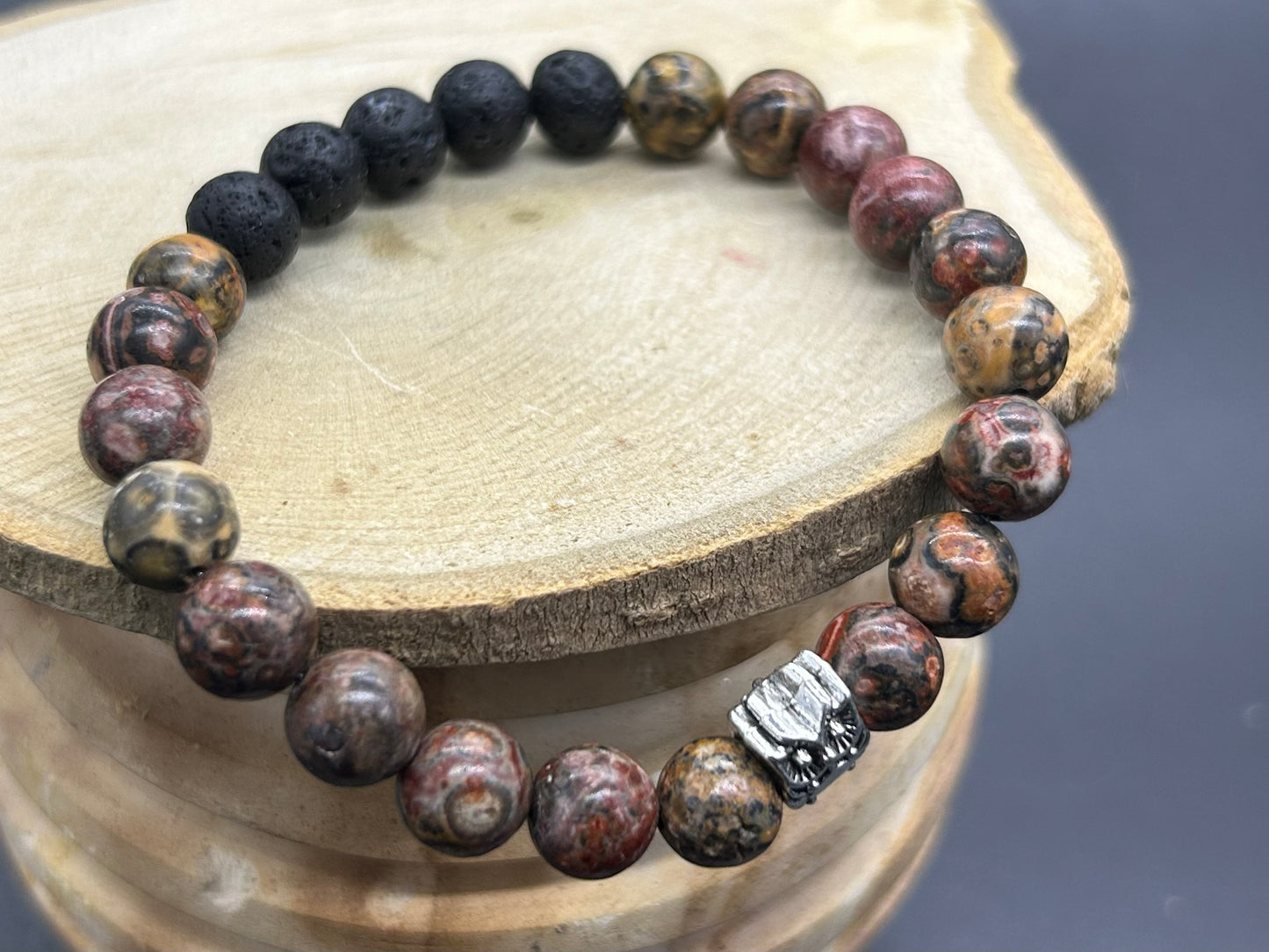 Bracelet diffuseur Jaspe Orbiculaire + HE au choix