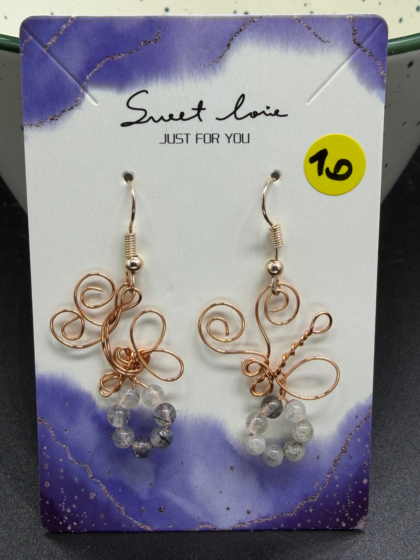 Boucles d'oreilles Quartz tourmaline