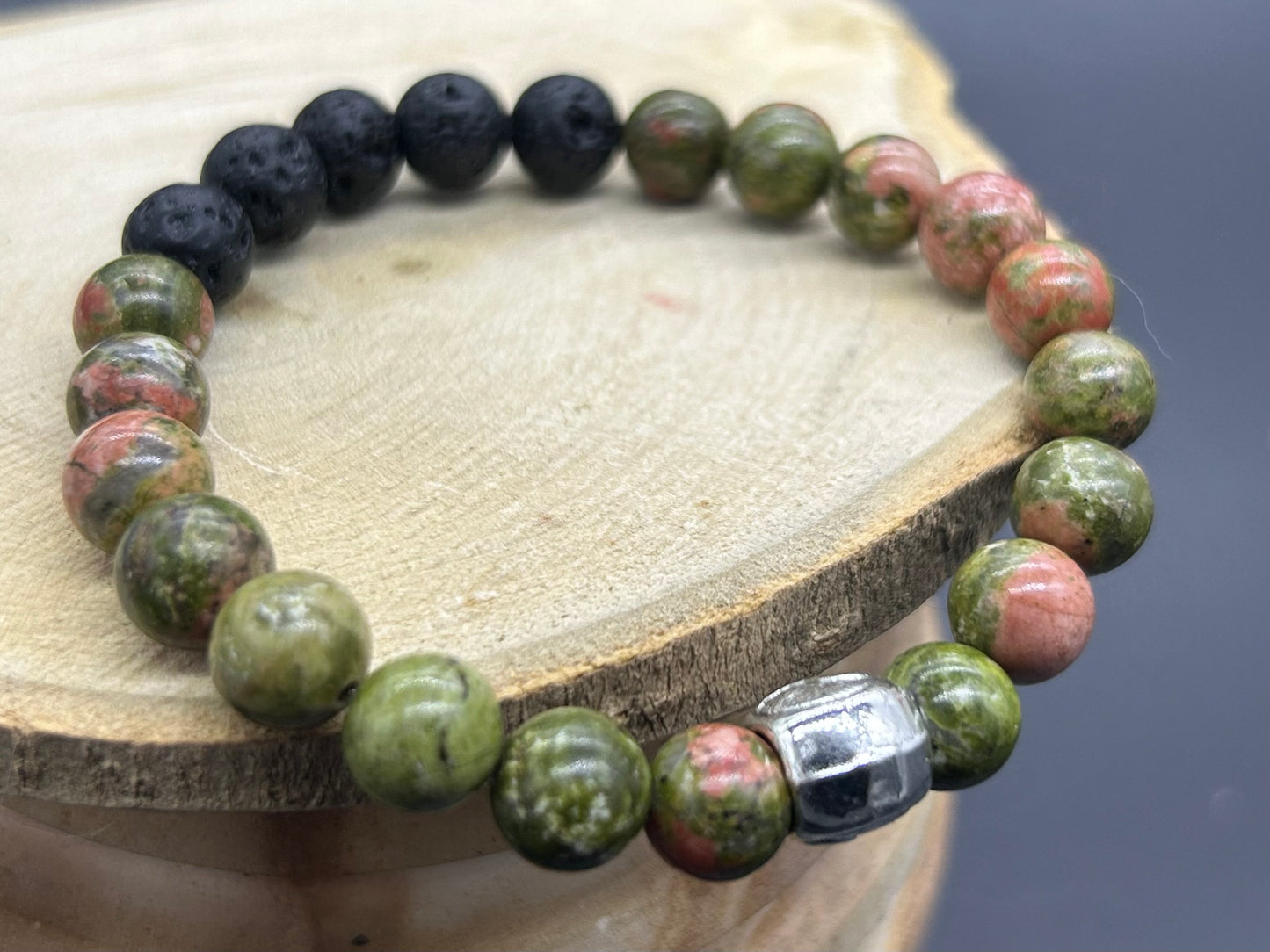 Bracelet diffuseur Epidote Unakite + HE au choix