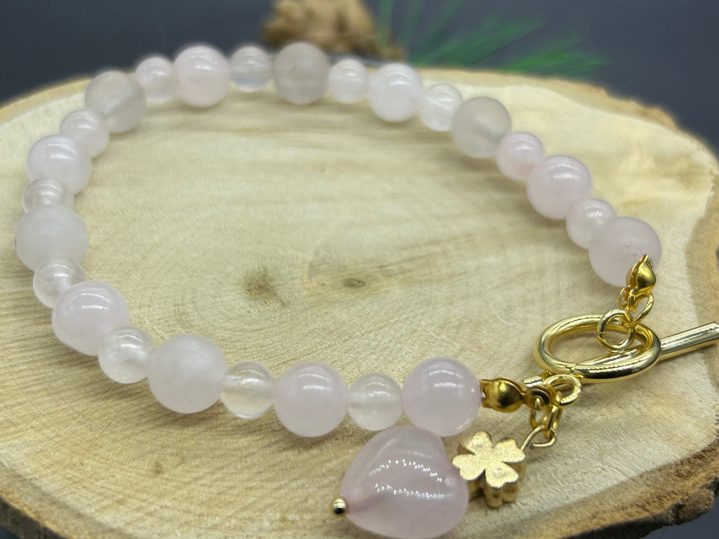 Bracelet Quartz rose fermoir T