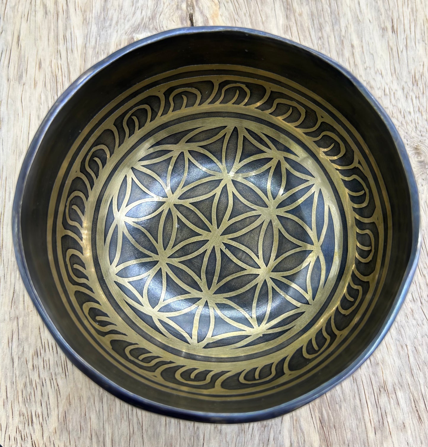 Bol tibétain gravé fleur de vie