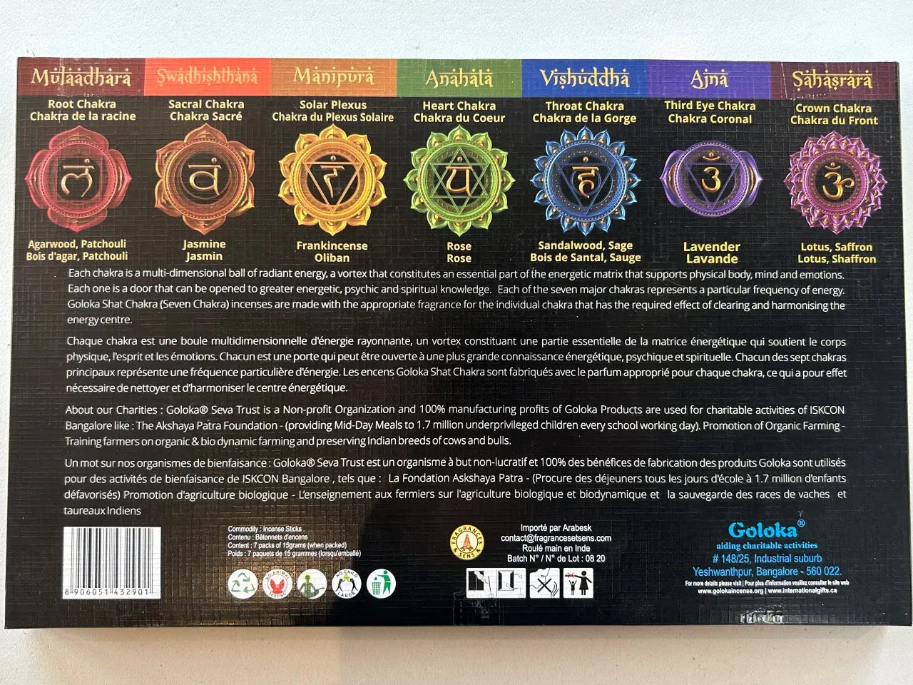 Coffret encens 7 chakras