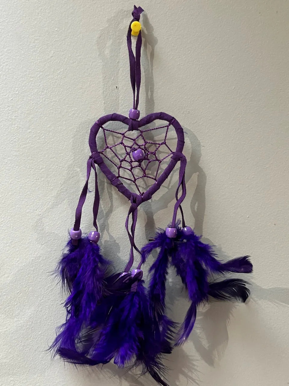 Mini attrape rêve cœur mauve