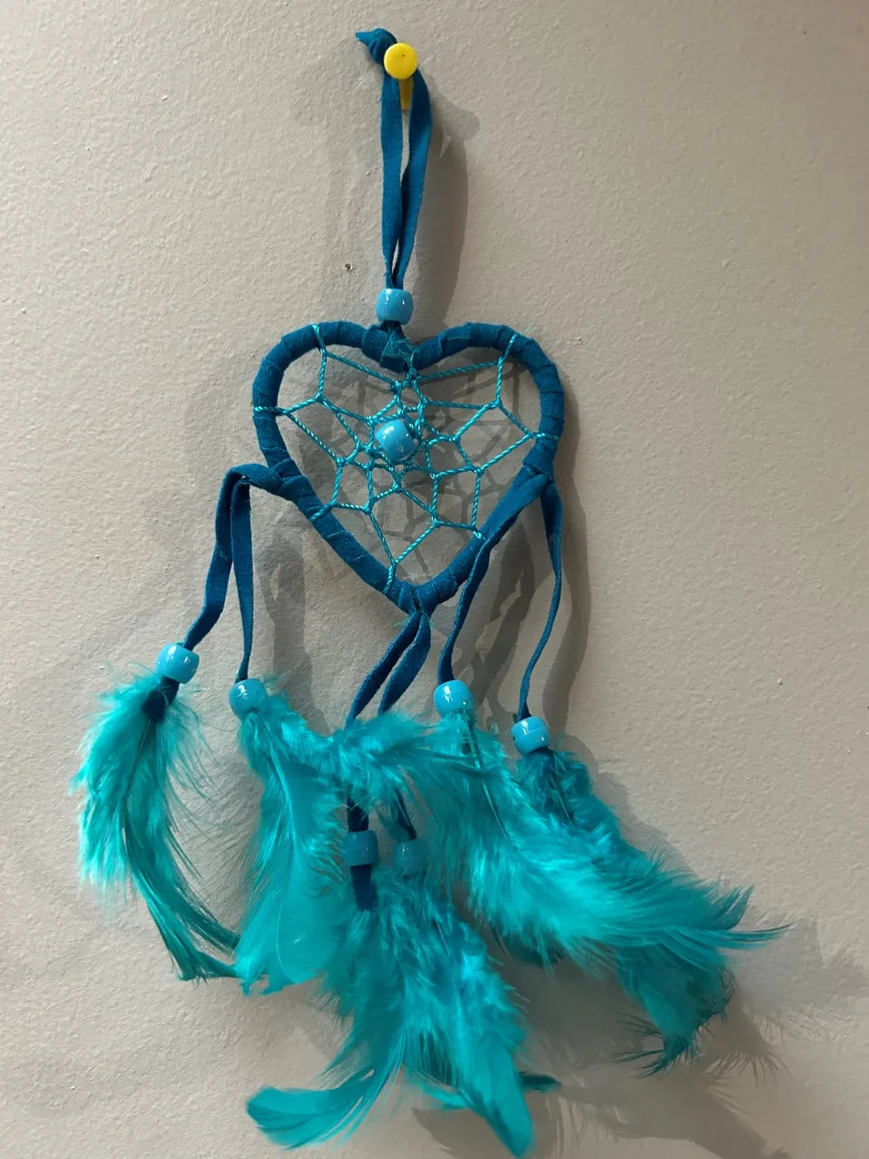 Mini attrape rêve cœur turquoise