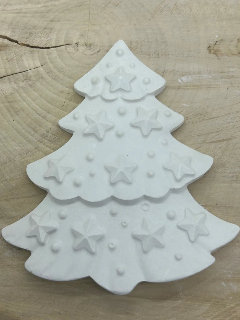 Galet en céramique sapin de noël
