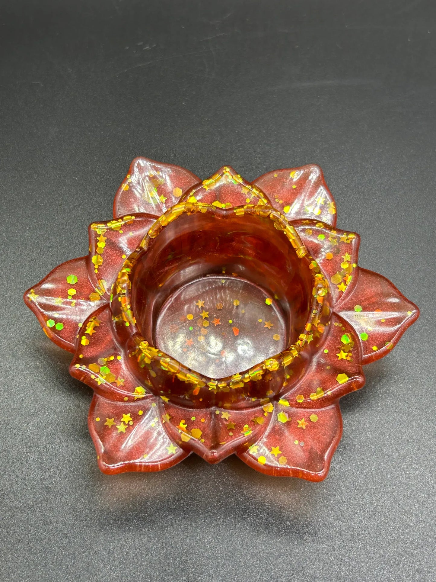 Lotus rouge pailleté