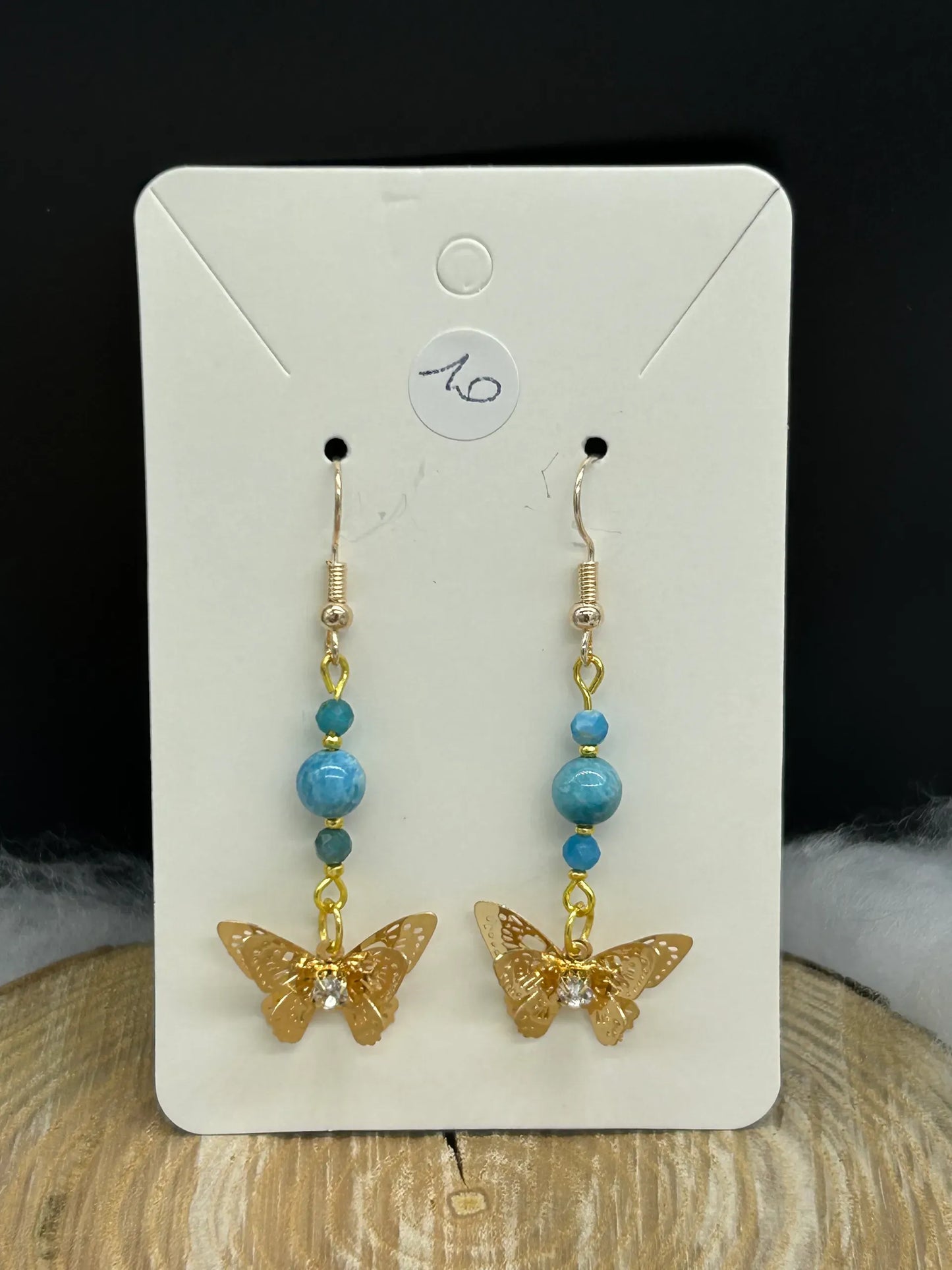 Boucles d'oreilles papillon Apatite