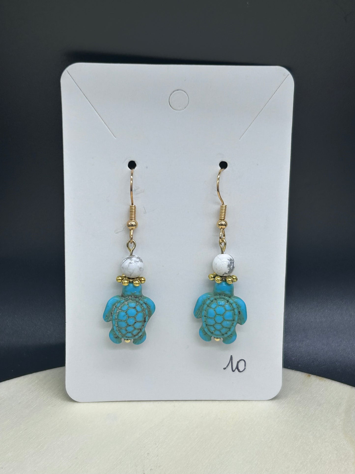 Boucles d'oreilles Tortue Howlite