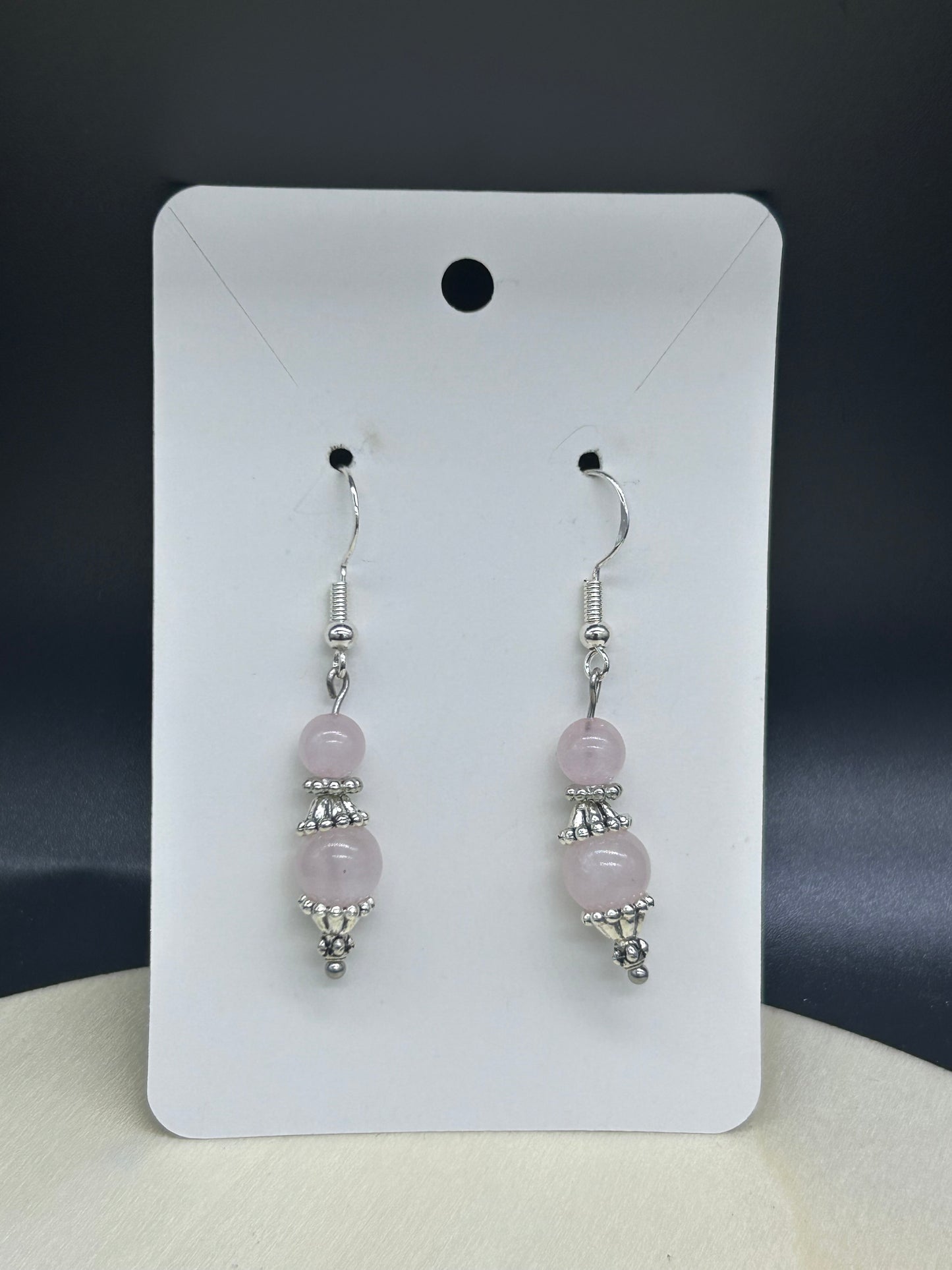Boucles d'oreilles orientale Quartz rose