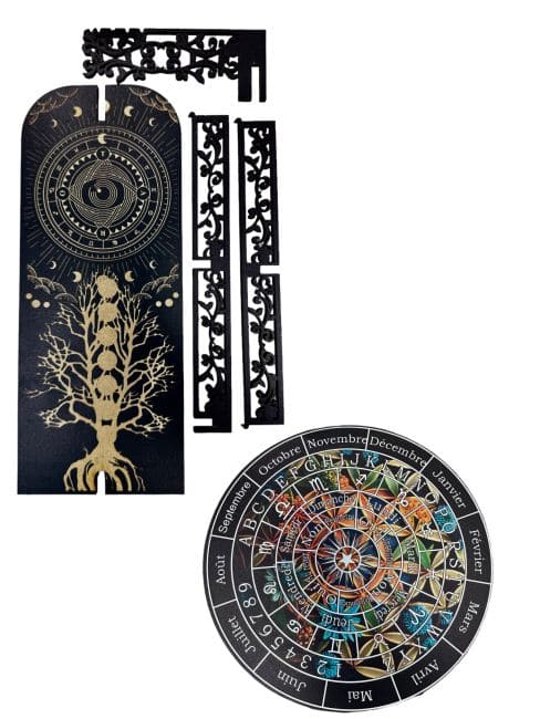 Planche de divination arbre de vie en bois