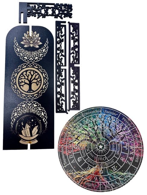 Planche de divination triple lune en bois