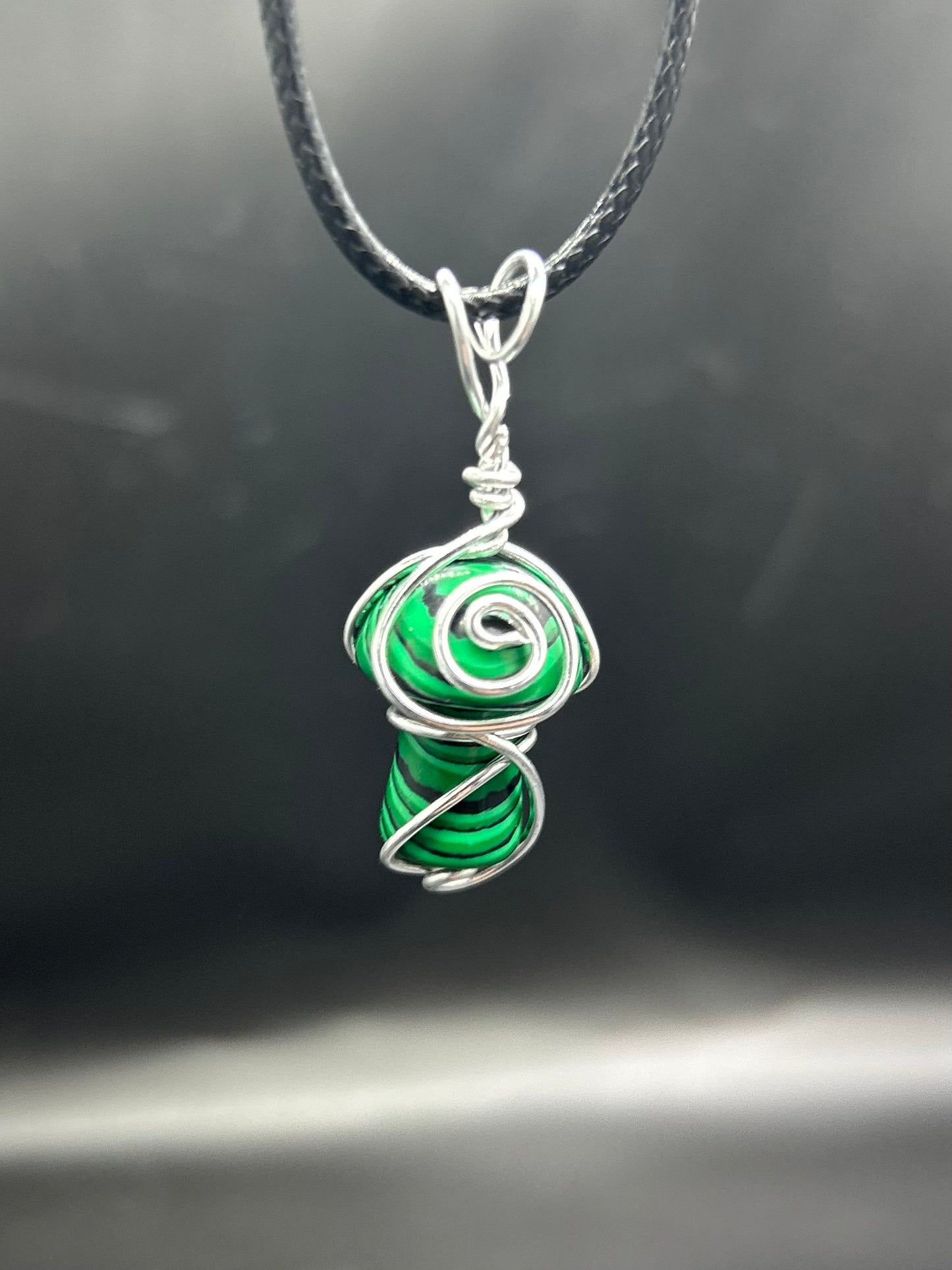 Pendentif champignon magique Malachite
