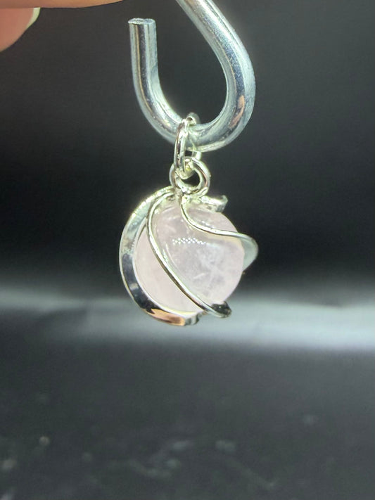 Pendentif mini spirale Quartz rose