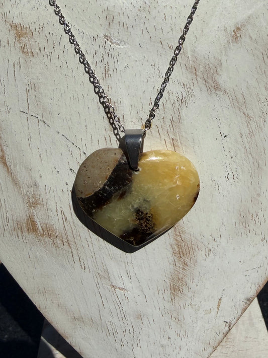 Pendentif Cœur en Septaria