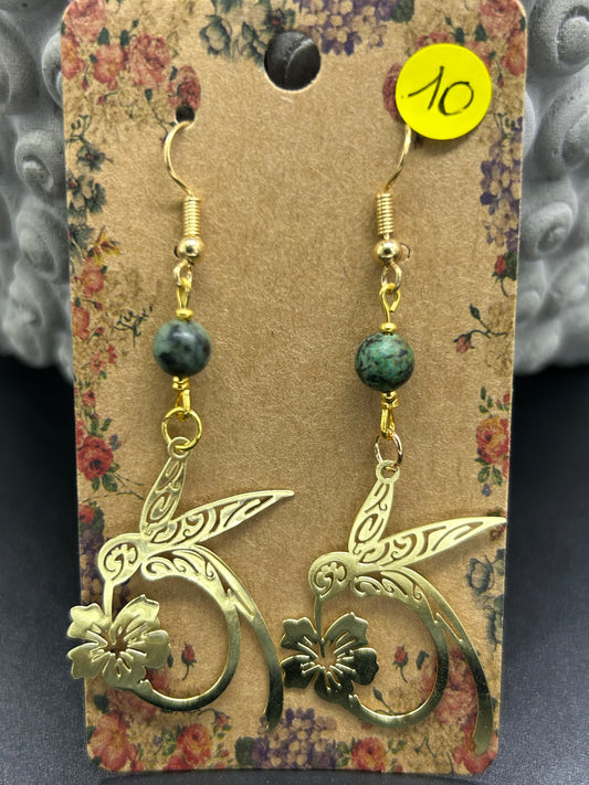 Boucles d’oreilles Colibri Turquoise africaine