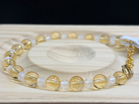 Bracelet Citrine naturelle et Cristal de roche