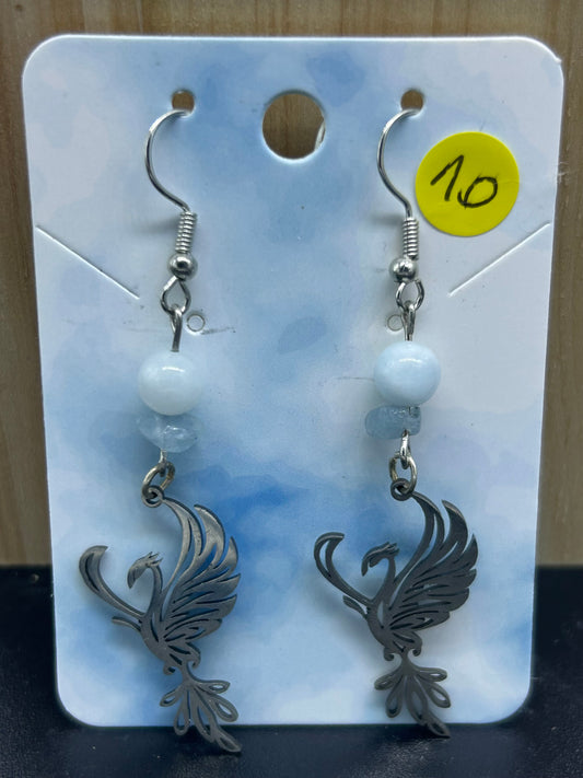 Boucles d'oreilles Phénix Aigue marine