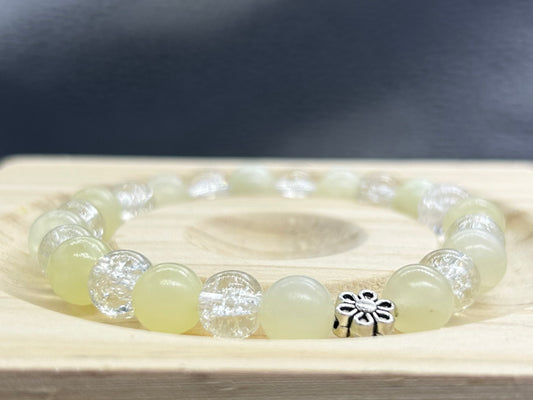 Bracelet Cristal de roche/Jade