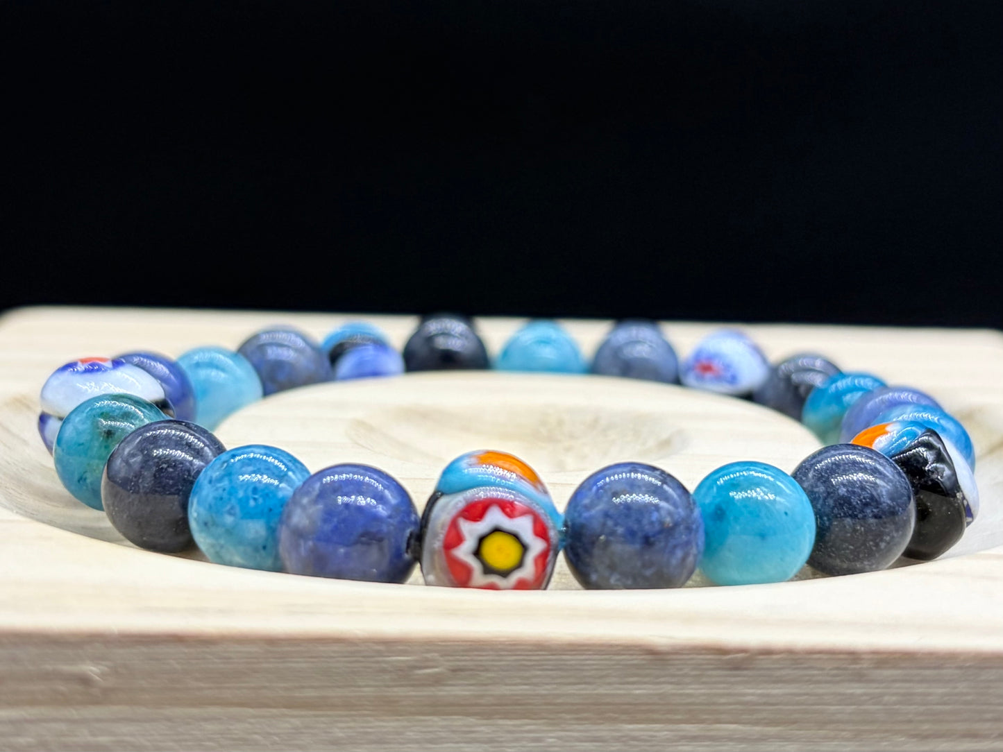 Bracelet Bohème Hémimorphite et Dumortiérite