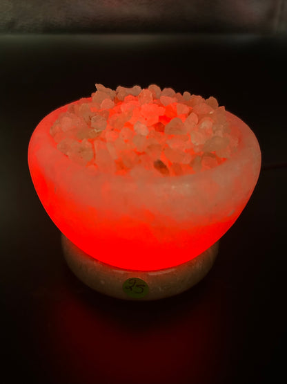 Lampe de sel bol et morceaux mini