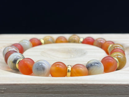 Bracelet Cornaline et Agate Crazy Lace