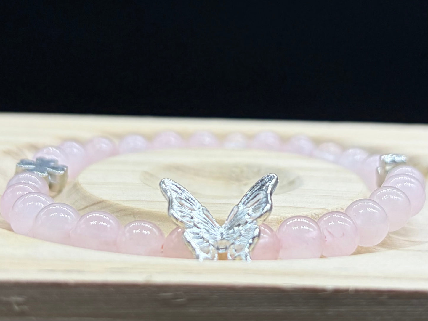 Bracelet Papillon Quartz Rose