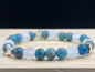 Bracelet enfant Apatite bleue et Cristal de roche