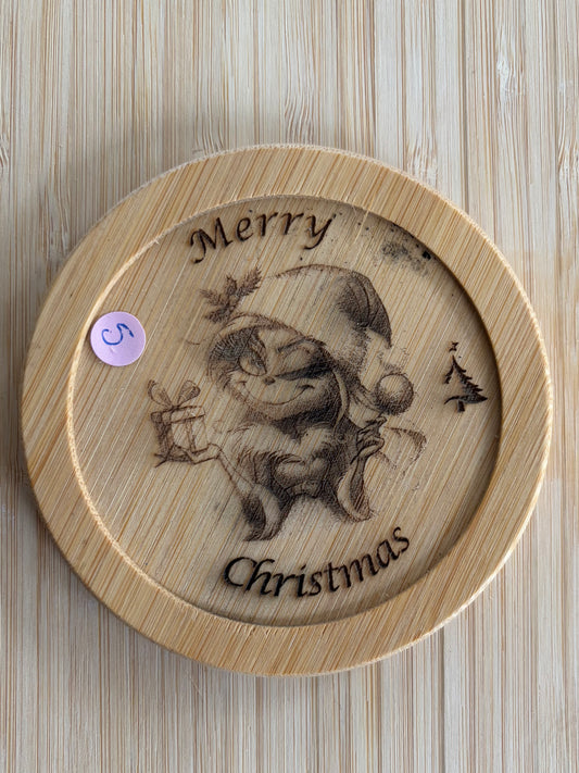 Sous verre bois de Noël « Merry Christmas »