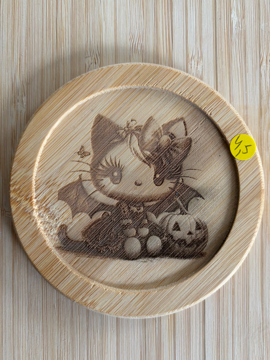 Sous verre bois Halloween Hello Kitty