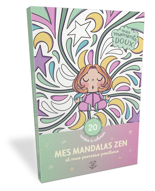 Mes mandalas zen et mes pensées positives 20 cartes à colorier