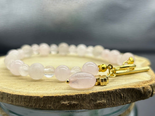 Bracelet Quartz rose fermoir T