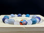 Bracelet bohème Cristal de roche/Angélite/Apatite bleue/Sodalite