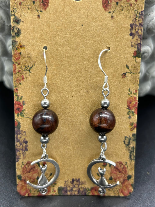 Boucles d’oreilles chatounes Œil de taureau