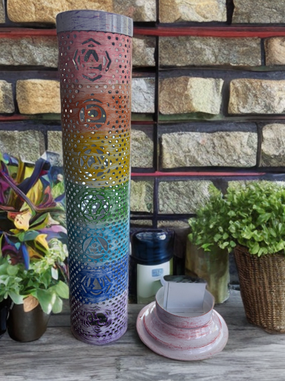 Porte-encens en métal 7 chakras