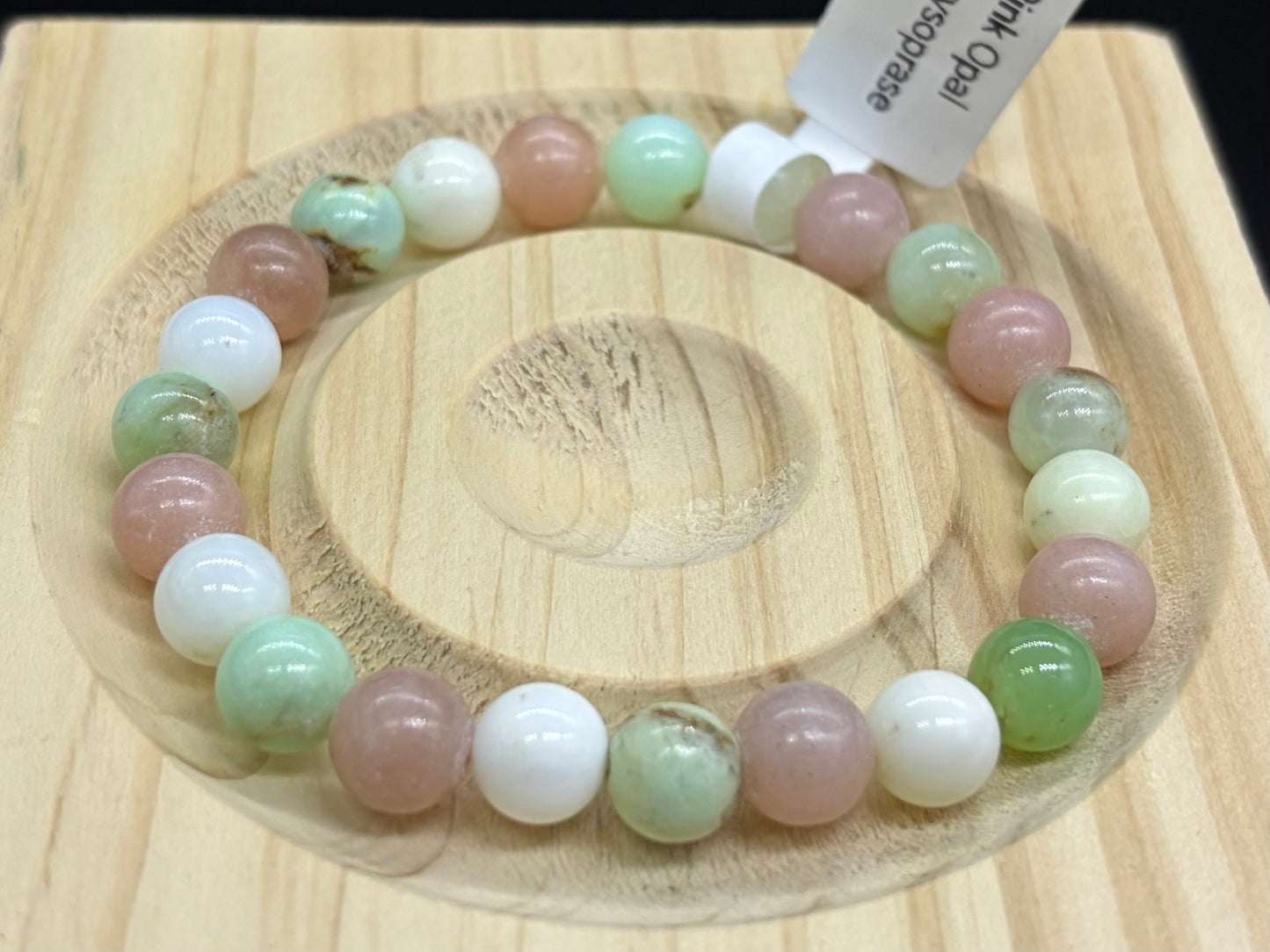Bracelet Chrysoprase et Opale Rose